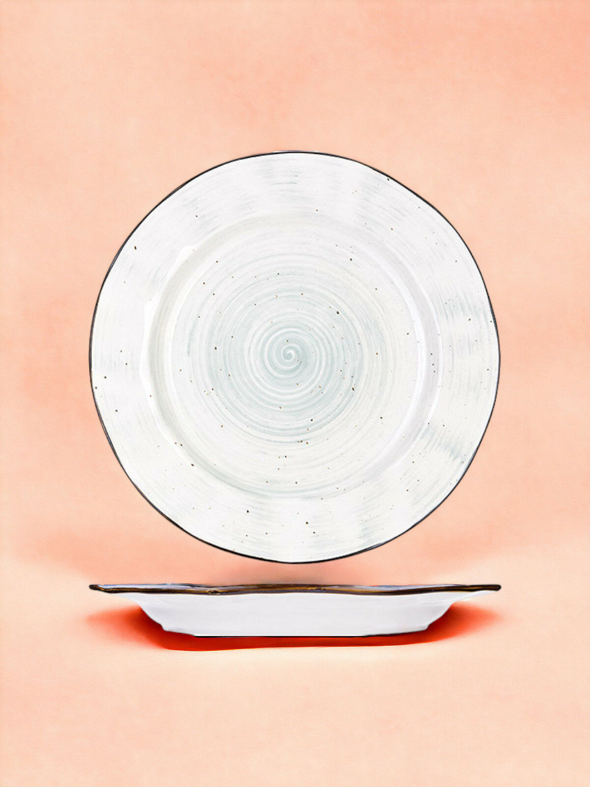 фото Тарелка Kunstwerk мелкая Пастораль 270х270х25мм, фарфор, зеленый