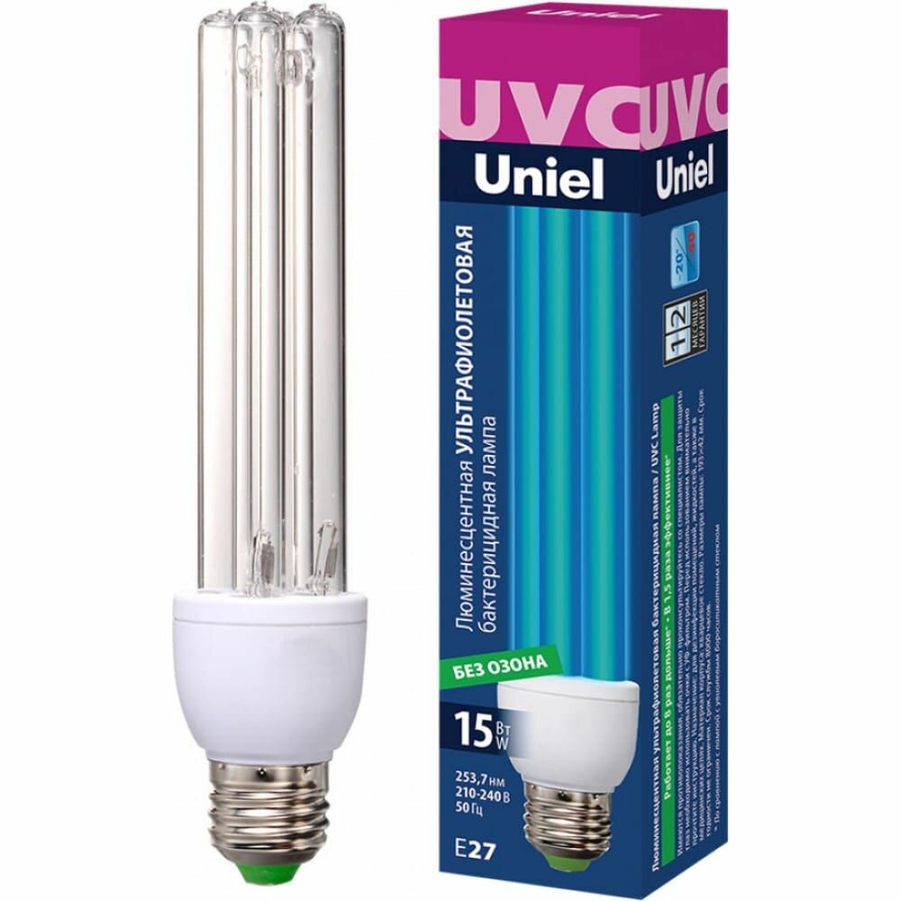 Uniel Лампа энергосберегающая бактерицидная UVCB/E27/CL ESL-PLD-15 UL-00007270