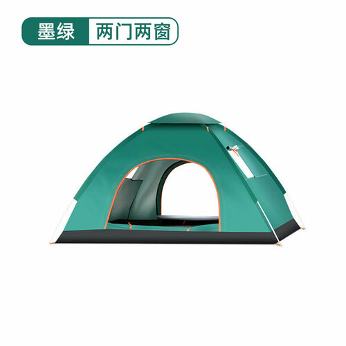 Палатка туристическая, самораскладывающаяся, автоматическая с окнами 4-х местная зеленая палатка 4 х местная туристическая кама 4 240 205 130 см с окнами