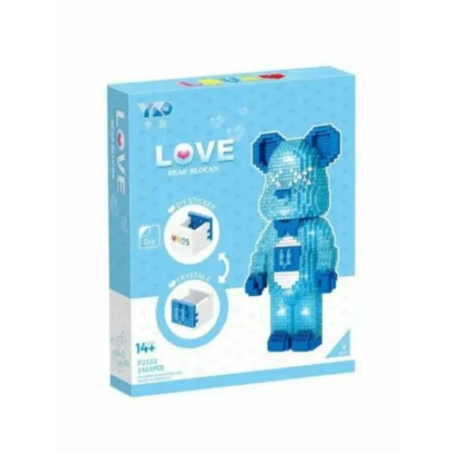 Конструктор Медведь голубой с подсветкой и шкатулкой 1526₽