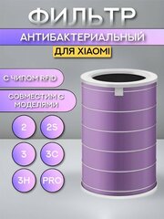 Фильтр для очистителя воздуха Xiaomi Mi Air (Антибактериальный) HEPA H12 Purple угольный c чипом RFID, 2S, 3, 3C, 3H (SCG4006CN, MCR-FLG, SCG4011TW, MCR-FLA, M6R-FLP, M8R-FLH, SCG4011TW)