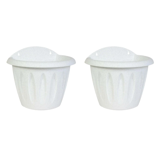 Кашпо настенное Мартика, Фелиция, мрамор, d 24 см, 2 шт.