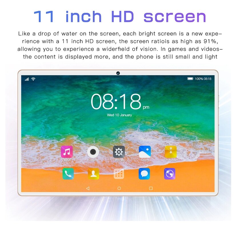 Планшетный компьютер ZhongQing P50 10,1", 2GB/16GB, Android 12, 4G, Wi-Fi, розовое золото