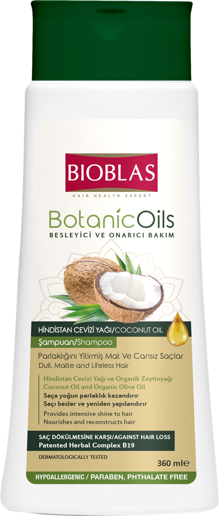 Шампунь для волос BIOBLAS с экстрактом чеснока и оливковым маслом против выпадения, 360мл