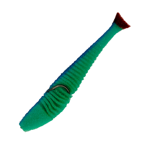 Поролоновая рыбка LeX Air Classic Fish GBBLB (зеленое тело/синяя спина) - упаковка 5 шт, размер 120 мм.