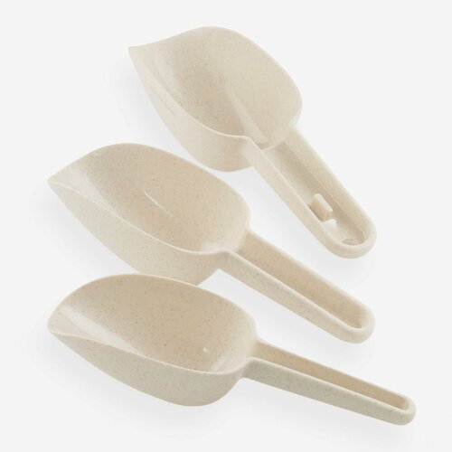 Набор кулинарных совков 3 шт пластик бежевый в крапинку Soft speckled 399₽