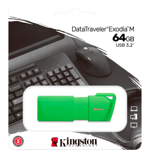 Kingston Technology USB Flash Drive Kingston Technology Exodia M Neon, зеленый 128 ГБ U2L128-7LG