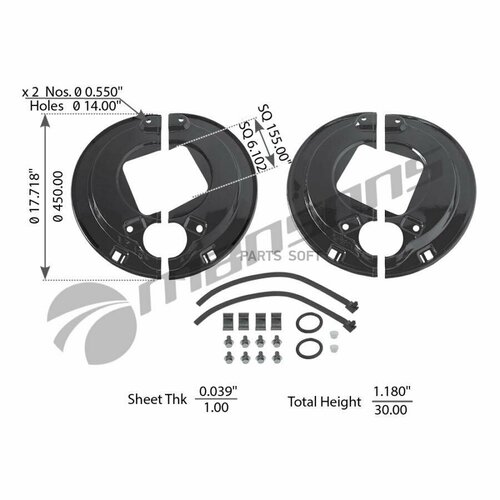 MANSONS 300181 Пыльники H VK150 30 SN4218-2 квадратная балка 2436₽