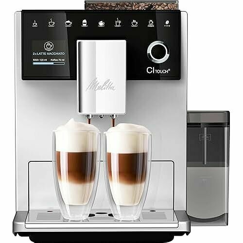Melitta CI Touch Полностью автоматическая кофемашина с молочной системой Двухкамерный контейнер для зерен Дисплей одним касанием 4-уровневая регулировка крепости кофе Серебристый F630-111 14628300₽