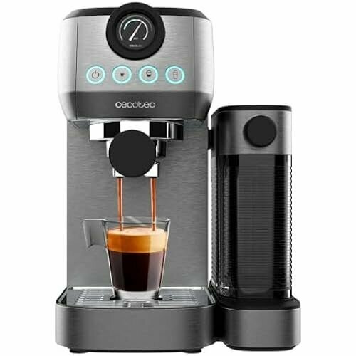 Полуавтоматическая эспрессо-машина Cecotec Power Espresso 20 Steel Pro Latte 1350 Вт Термоблок технология ForceAroma с 20 барами полный бак для молока растворимый капучино подогреватель чашек двойной 3638100₽