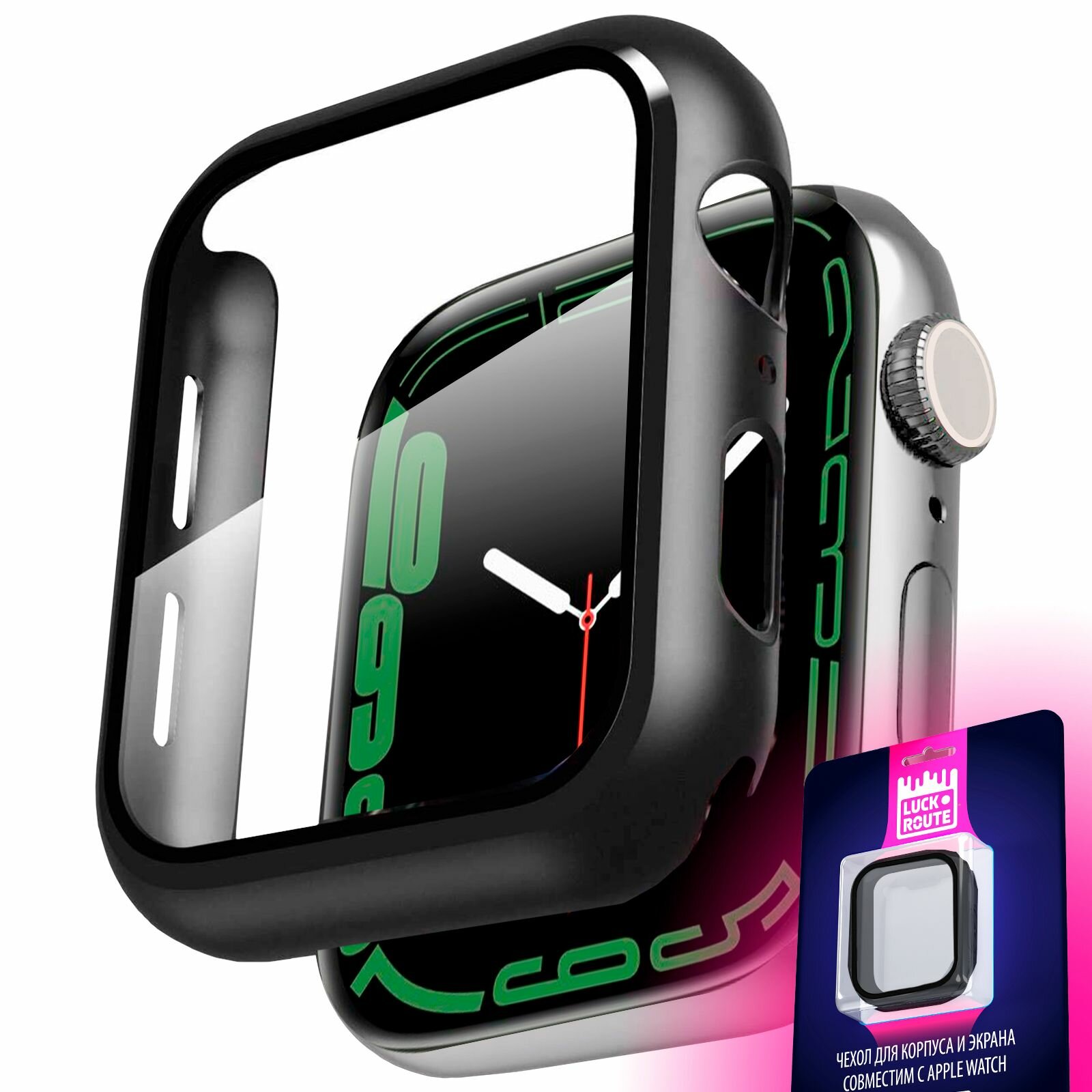 Чехол Luckroute на смарт часы Apple Watch 7/8/9 c диагональю 45 мм - Противоударный тонкий бампер с защитой от повреждений, грязи и отпечатков