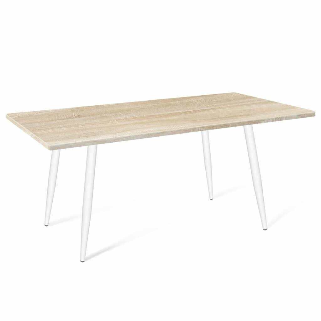 фото Стол 74х120х80 см, металл, МДФ, белый муар/дуб сонома светлый, Sheffilton, SHT-TU14/120/80, SHT-T126