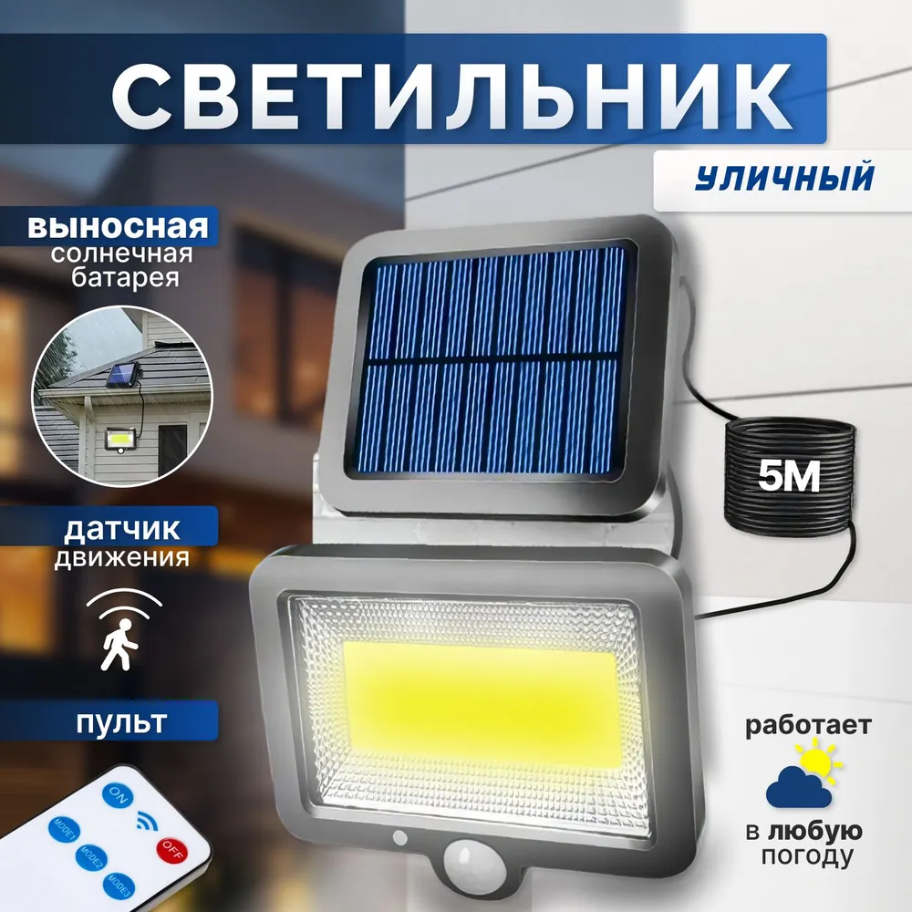 фото Светильник садовый на солнечной батарее с датчиком движения