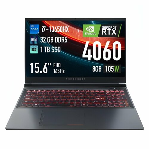 Ноутбук игровой Thunderobot Gravity 15 Pro156Core i7 13650HX321TBRTX 4060WinGrey JT009Y00FRU 144999₽