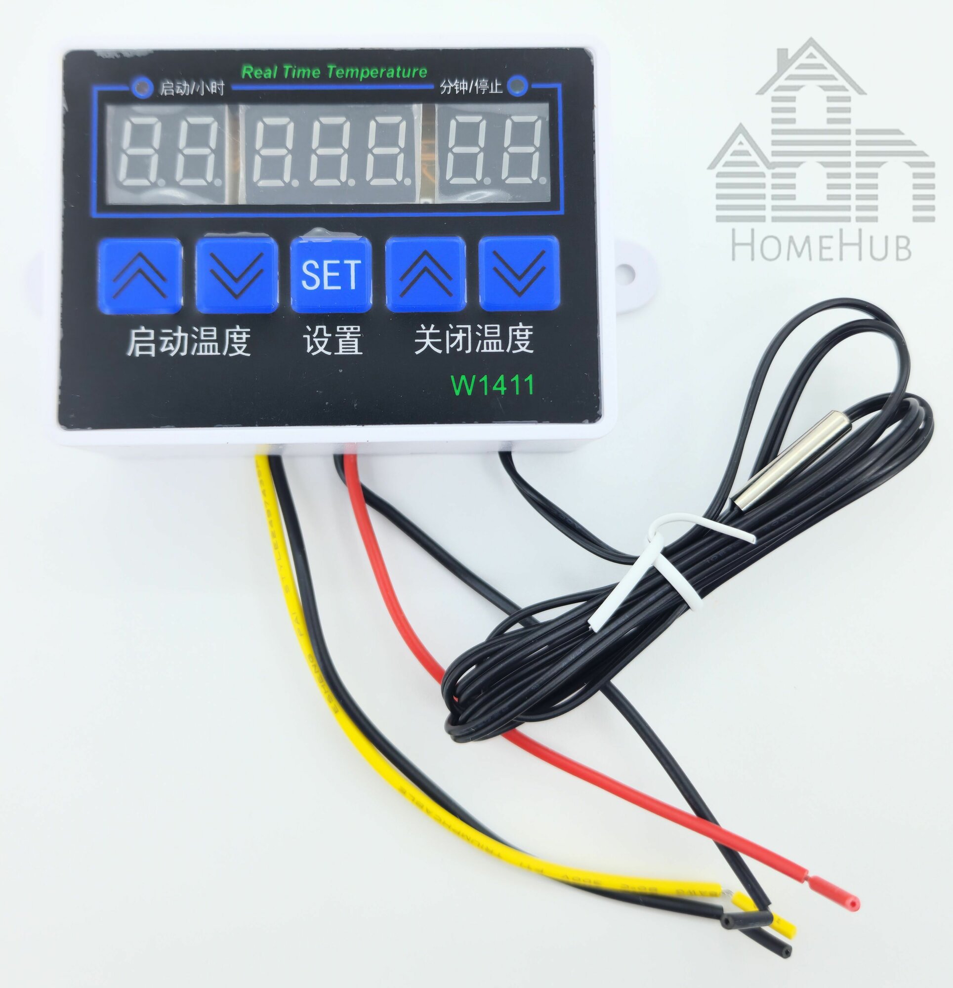 Регулятор температуры-термостат XH-W1411, -55+120C, 220V, 10A, корпус 90х60х35мм