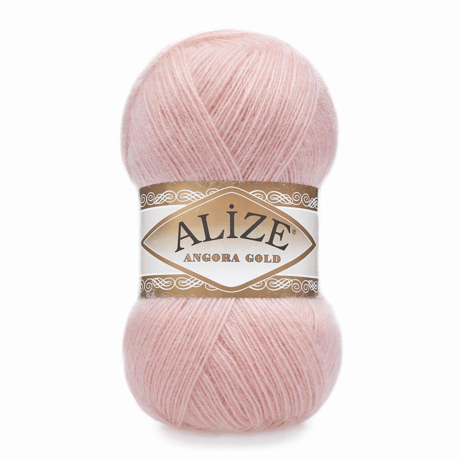 Пряжа Ангора Голд Alize Angora Gold упаковка 5 мотков 100 г. 550 м. 20% шерсть 80% акрил цвет 363 светло-розовый