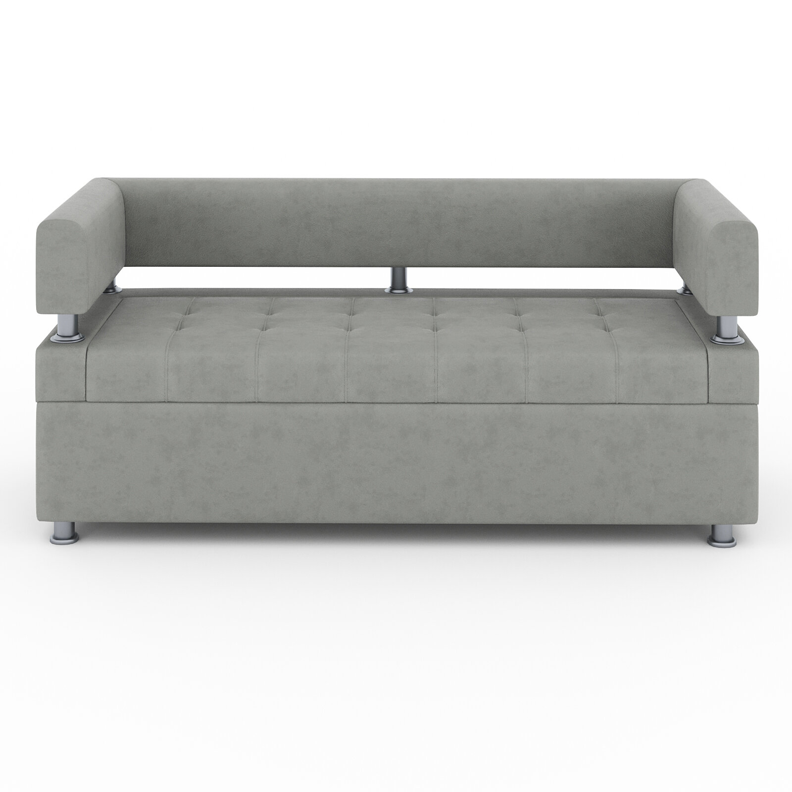 Кухонный диван Корни П в сером флоке С09