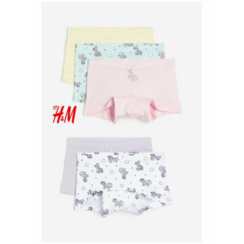 фото Трусы h&m unicorns, размер 8-10 лет, зеленый, белый, желтый