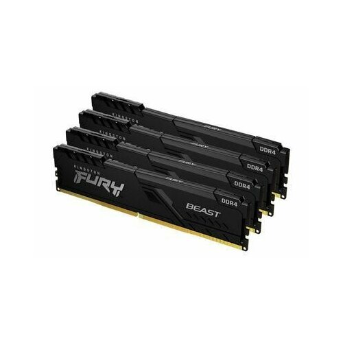 Оперативная память 64Gb Kingston FURY Beast Black KF432C16BBK464 DDR 4 DIMM PC25600 3200Mhz CL16 Kit of 4 retail 18949₽