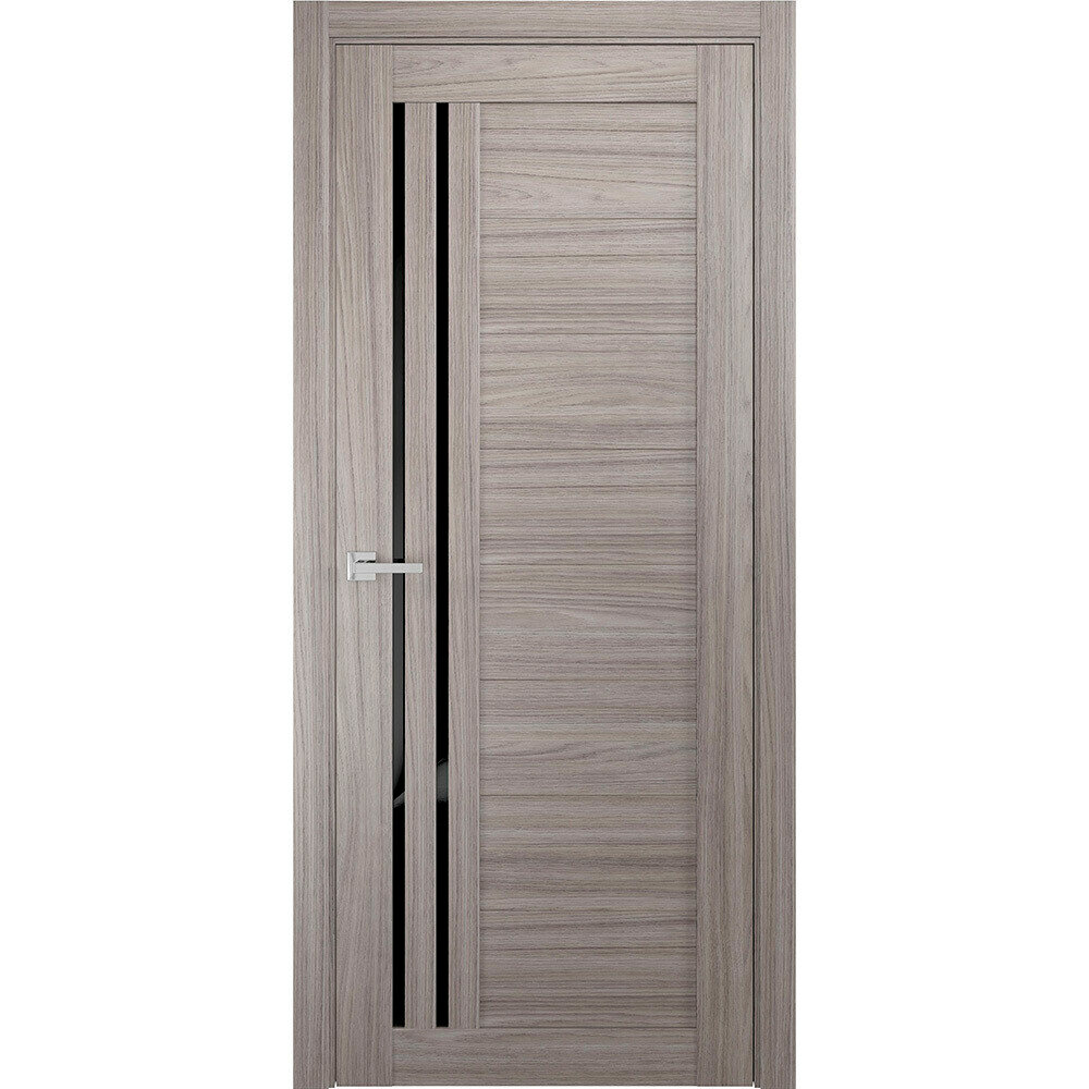 Дверь межкомнатная Квадро 20 700х2000 мм финишпленка дуб дымчатый со стеклом