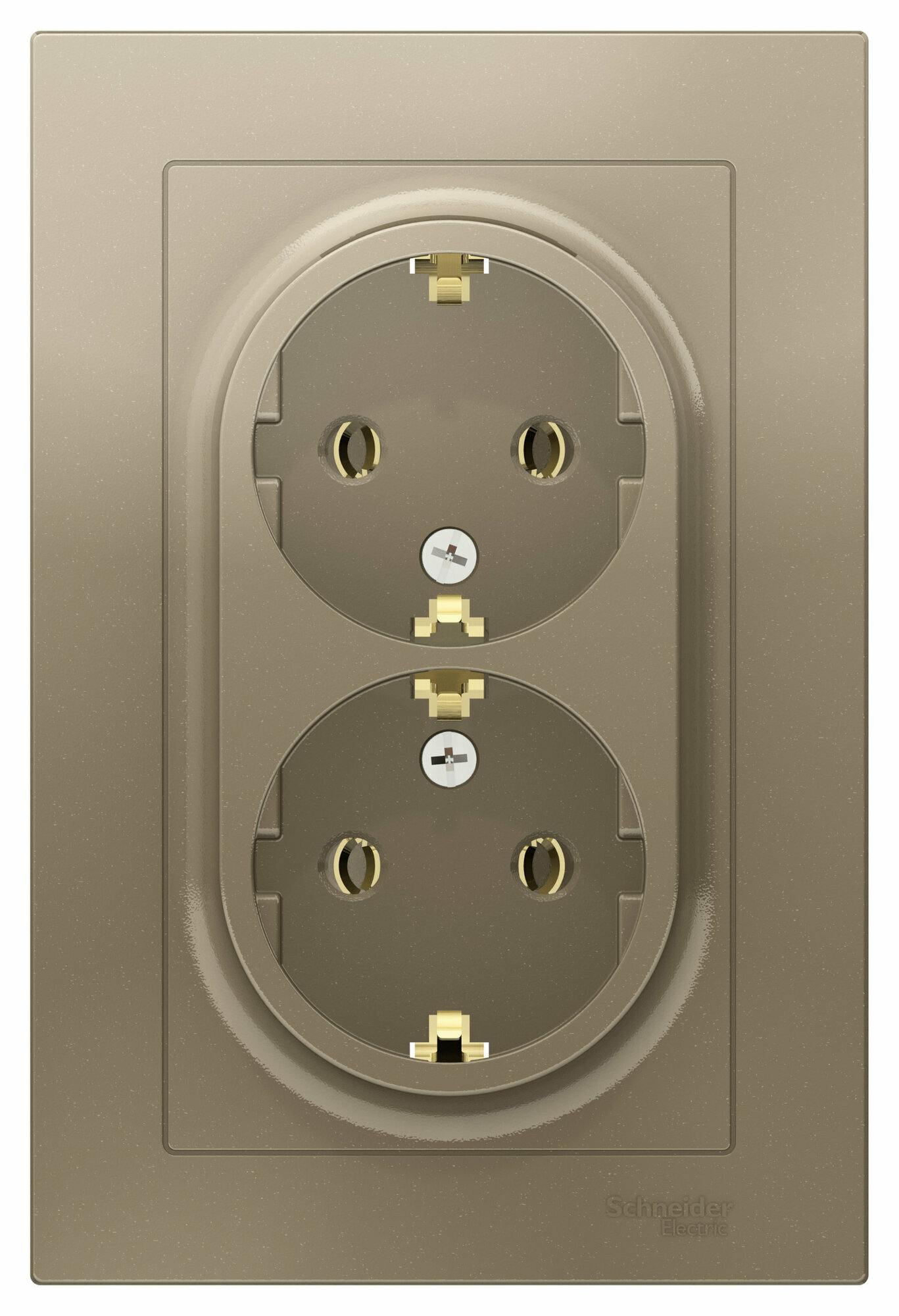 Розетка двойная с заземлением 16А Systeme Electric (Schneider Electric) AtlasDesign, песочный - фото №2