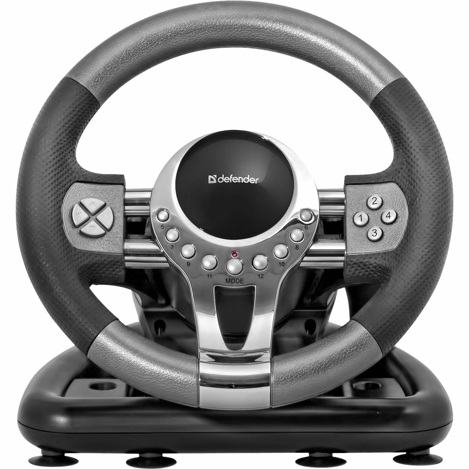 Игровой руль Defender Forsage GTR для ПК с педалями, проводной, виброотдача, черный — фото 1