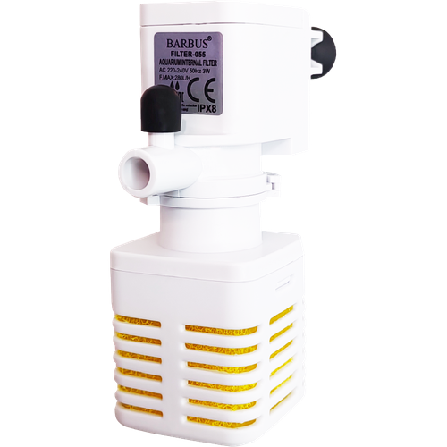 Фильтр внутренний BARBUS FILTER 055, 3 в 1, фильтрация, циркуляция, аэрация, 280 л/ч, 3 Вт белый