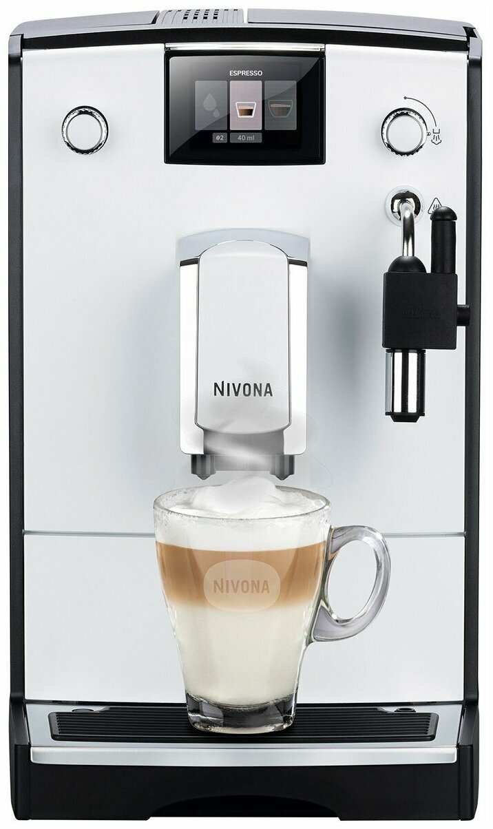 Кофемашина автоматическая Nivona CafeRomatica NICR 560, 1455 Вт, 15 бар, цветной дисплей, белый/черный