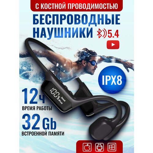 Наушники для спорта и плавания с костной проводимостью беспроводные 4964₽