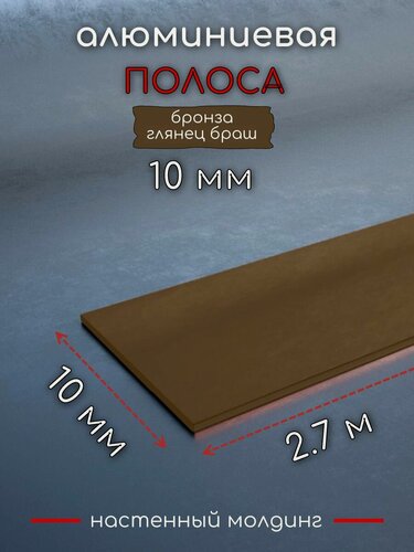 Изображение товара Алюминиевая полоса декоративный молдинг DIELE 10х1,5 мм бронза/глянец длина 2,7м.