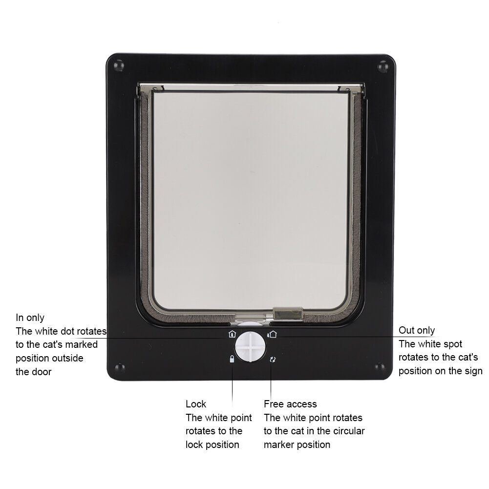 Дверь для домашних животных с четырехсторонним запиранием откидная дверь для кошек и собак защитные ворота для домашних животных DoorL черный