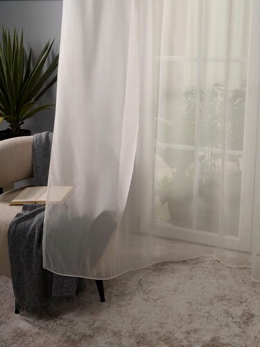 Изображение товара Тюль в спальню гостиную SANPA HOME, креп-органза 300х260 см, шторная лента