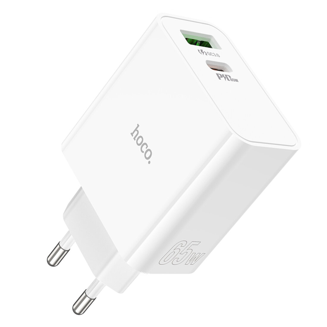 Сетевое зарядное устройство, 1 USB 18W+1 PD 65W (C113A), HOCO, белый