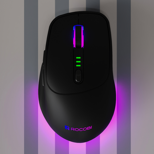 Беспроводная мышь ROCOBI M1 Soft-touch Bluetooth 24G DPI 4000 компьютерная мышка для компьютера с аккумулятором mouse mice Wireless черная 1990₽