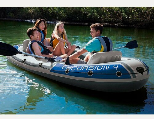 Изображение товара Надувная лодка четырехместная интекс Экскершен-4 комплект (INTEX Excursion-4 Set)), 315х165х43 см, 68324