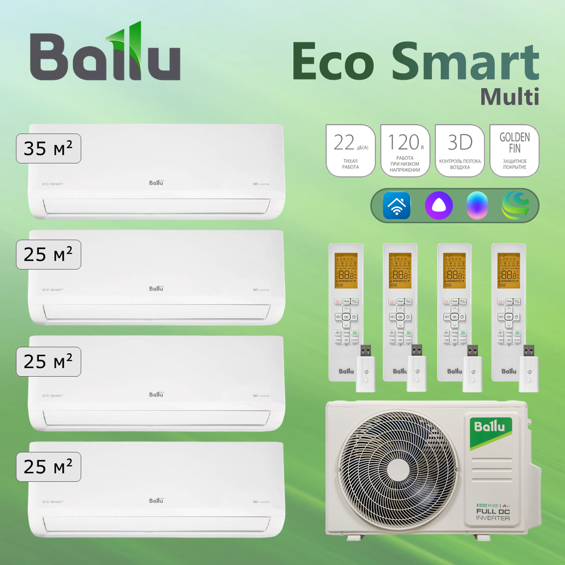 Ballu Eco Smart BSYI-FM-09+12HN8/BM2OI-FM-18HN8