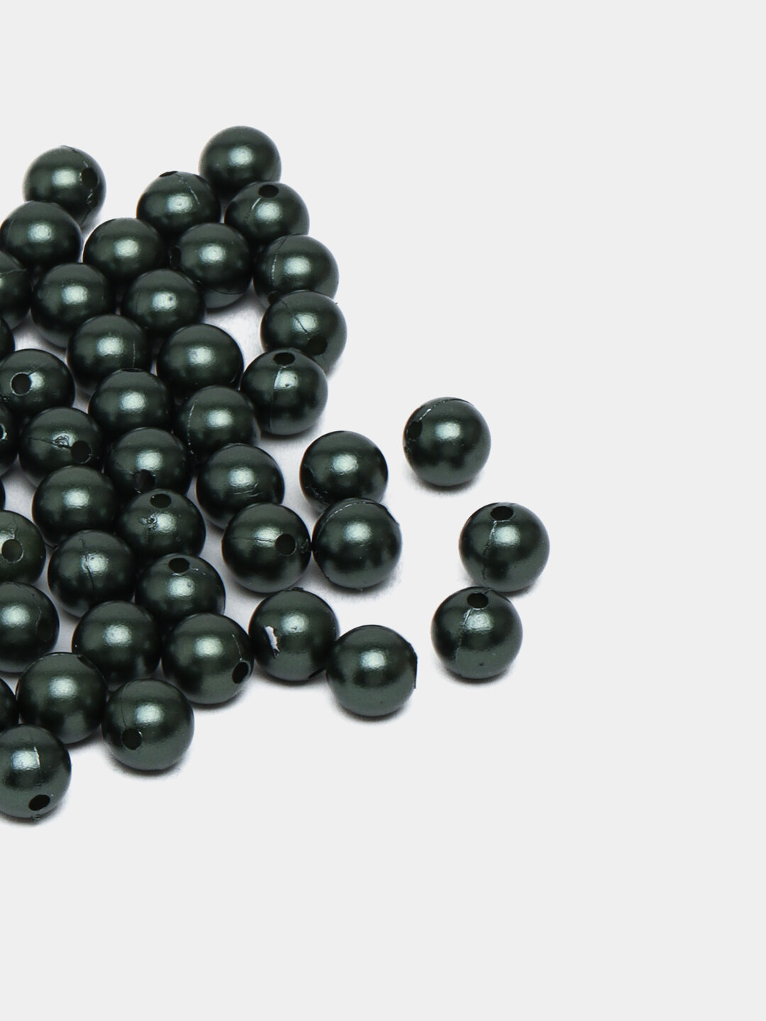 Бисер жемчужины для рукоделия и творчества, 8 мм, 20 г, Тёмно-зелёный — фото 1