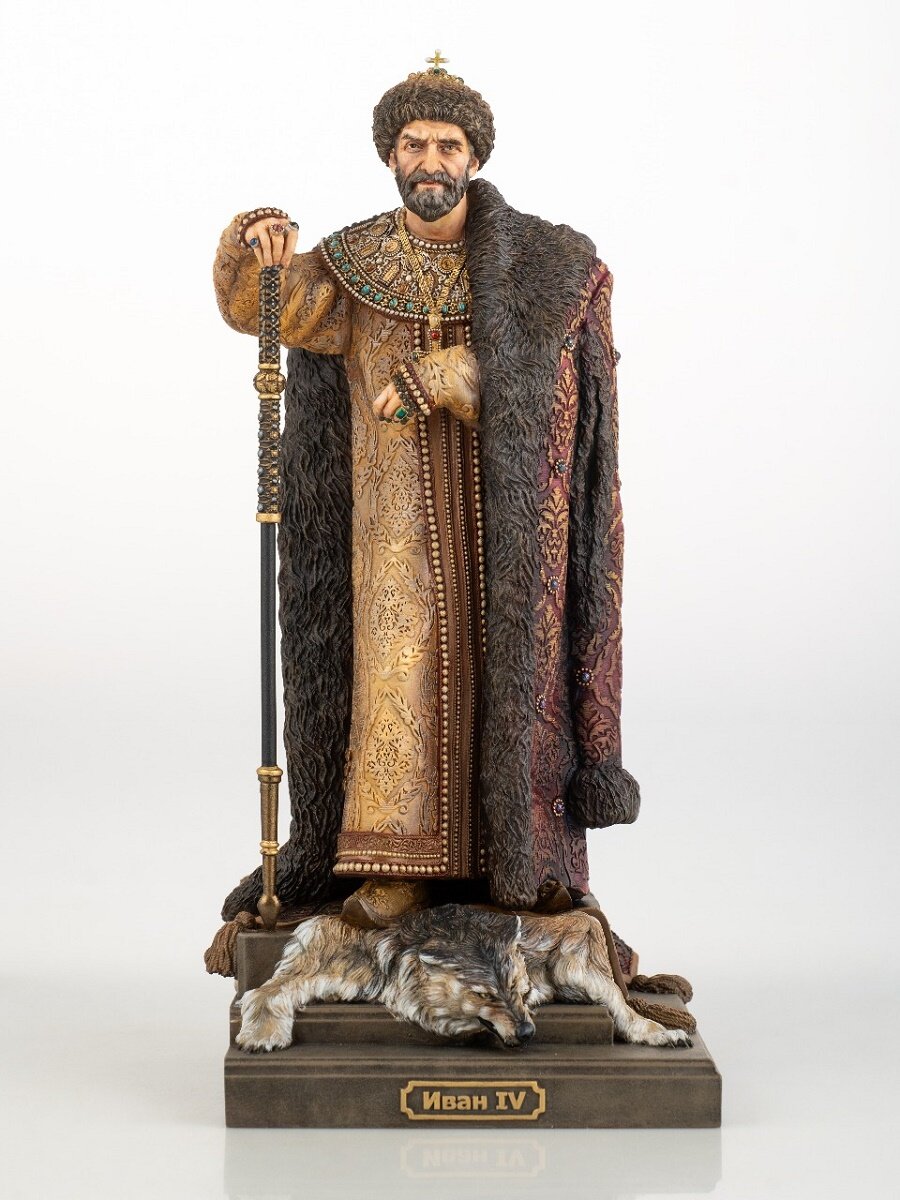 Статуэтка Царь Иван Грозный, 30 см, литьевой мрамор, цвет ручная роспись