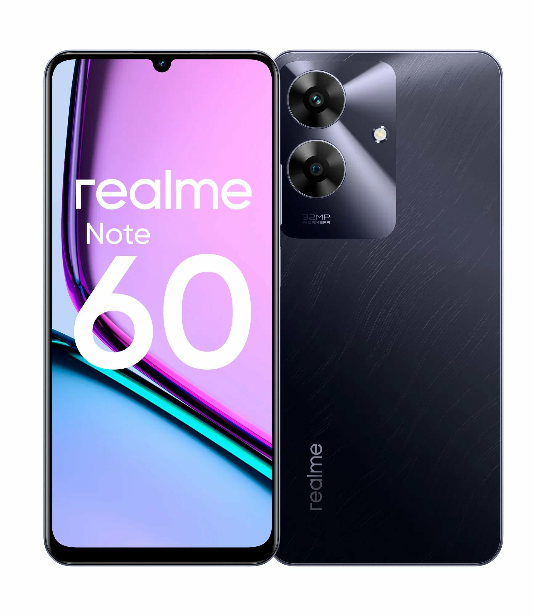 Смартфон Realme Note 60 4/128ГБ, черный, IPS 90 Hz дисплей, 5000 mAh, 10W, — фото 1