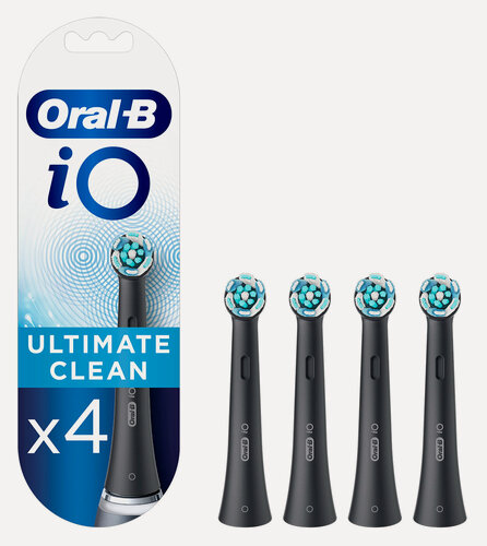 Изображение товара Насадки для зубной щетки Oral-B iO Ultimate Clean Black, черные, 4 шт, для электрических щеток iO