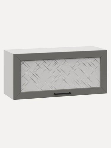 Изображение товара Кухонный модуль навесной, шкаф Сектор с полками, 80х29.6х36 см, Белый / Грей со стеклом