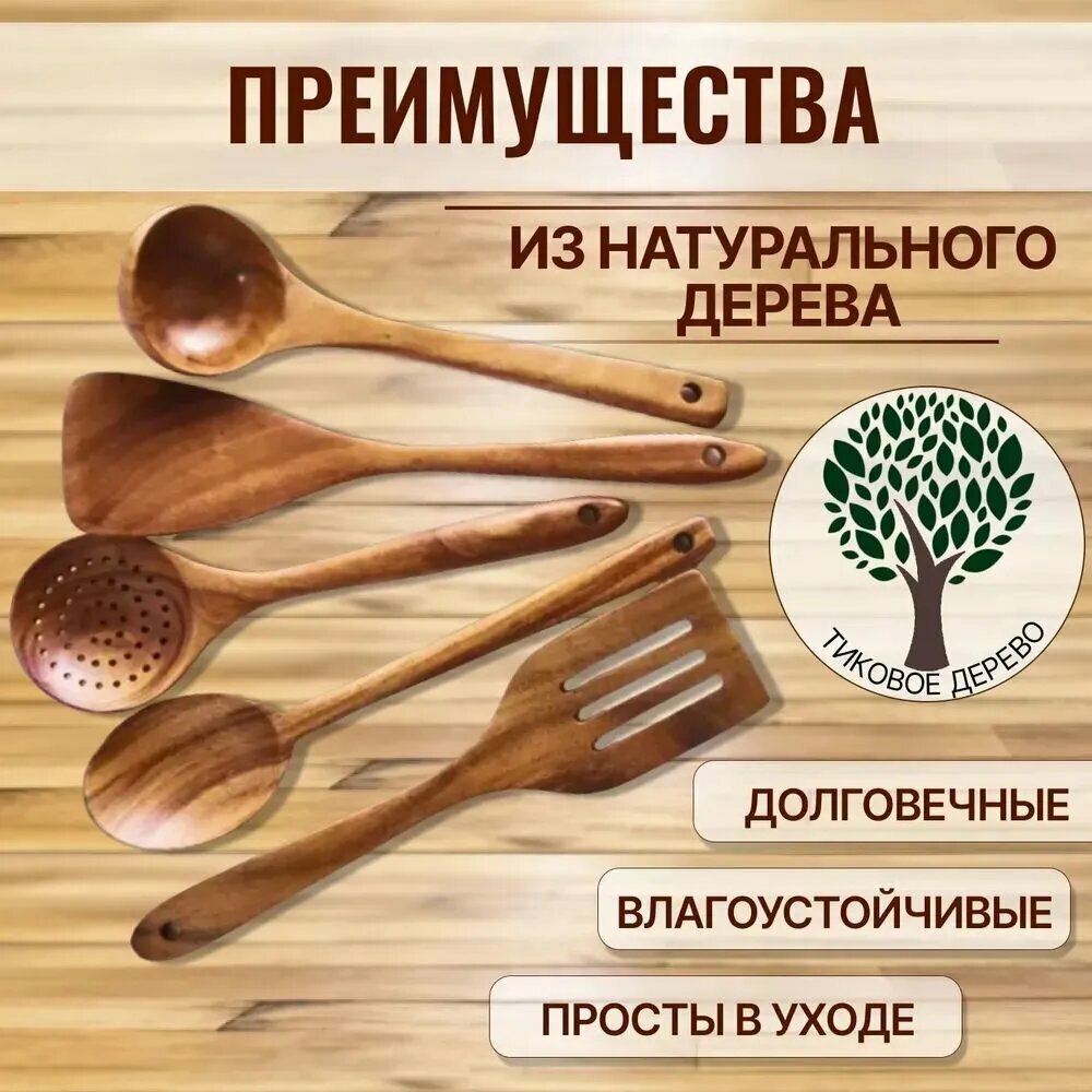 Набор кухонных навесок, тиковое дерево, влагоустойчивый, коричневый — фото 1