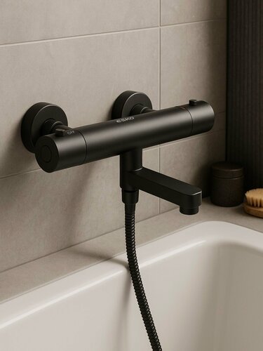 Изображение товара ESKO Line, Смеситель-термостат с изливом черный EL_L4034 black