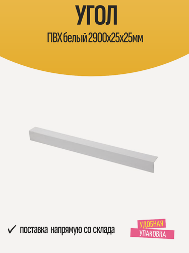 Изображение товара Угол отделочный SALAG ПВХ белый 2900х25х25 мм, матовый, 1 шт