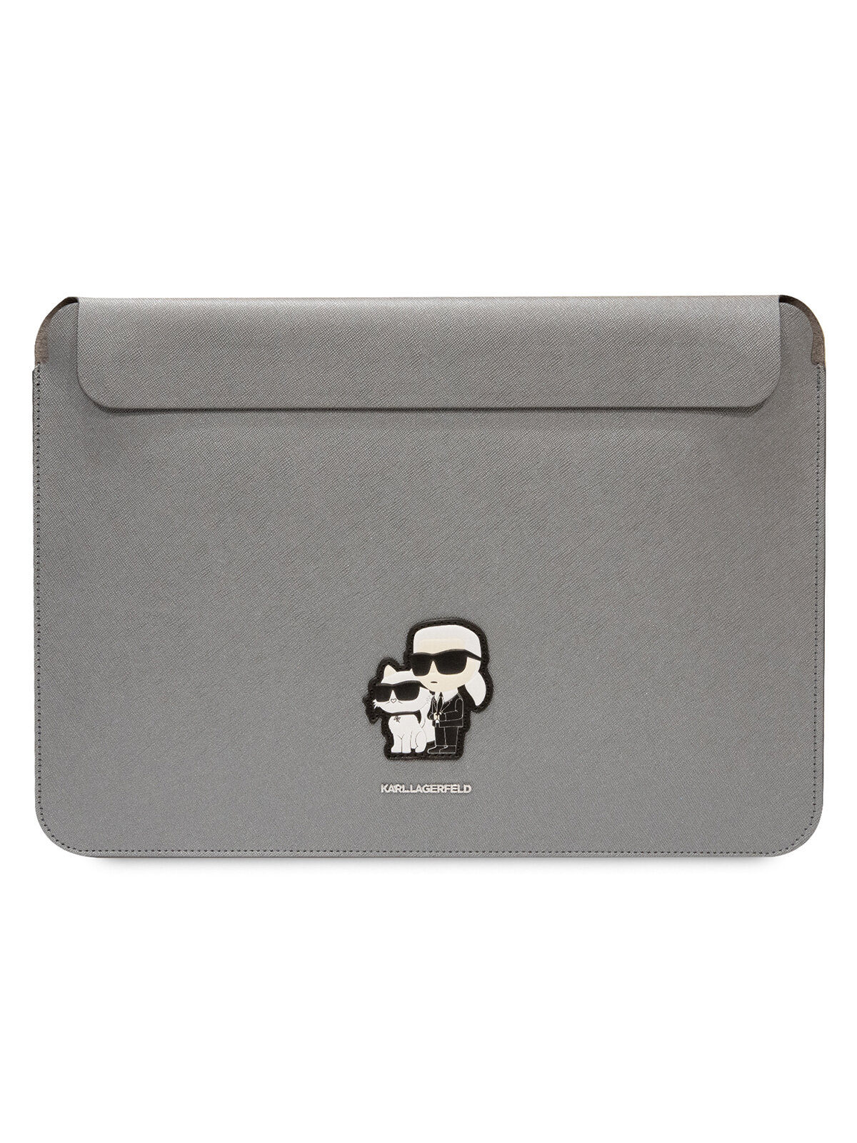 Чехол-папка Lagerfeld Saffiano Sleeve NFT Karl & Choupette для Macbook 13"/14", серебристый