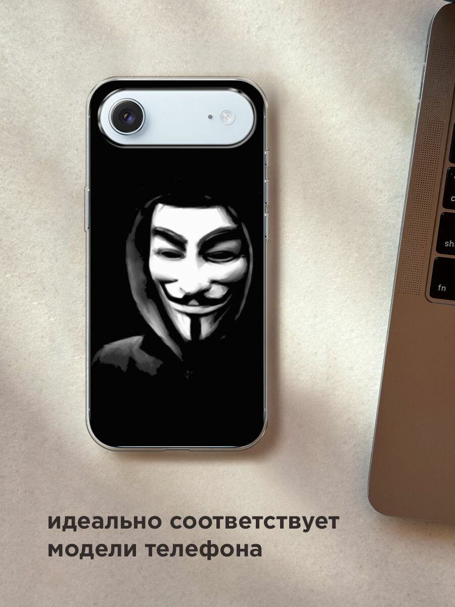 Силиконовый чехол на Apple iPhone Air / Айфон Айр с принтом "Анонимус" — фото 1