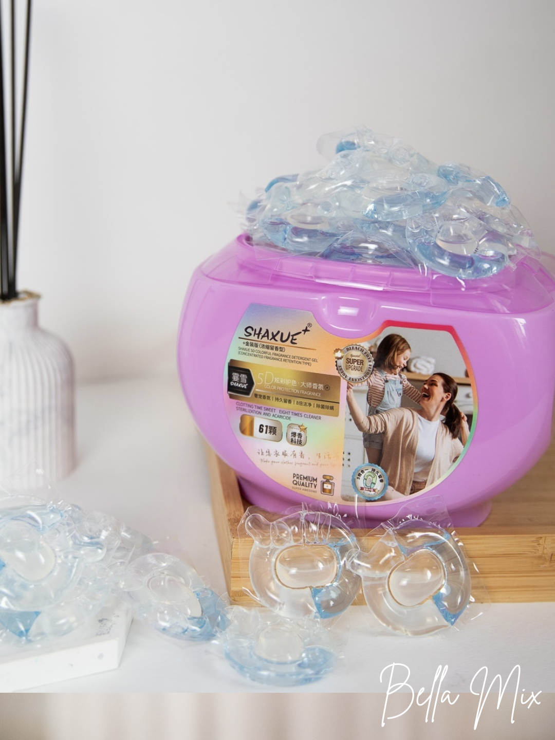 Капсулы для стирки с кондиционером и ароматом парфюма Shaxue, 61 шт — фото 1