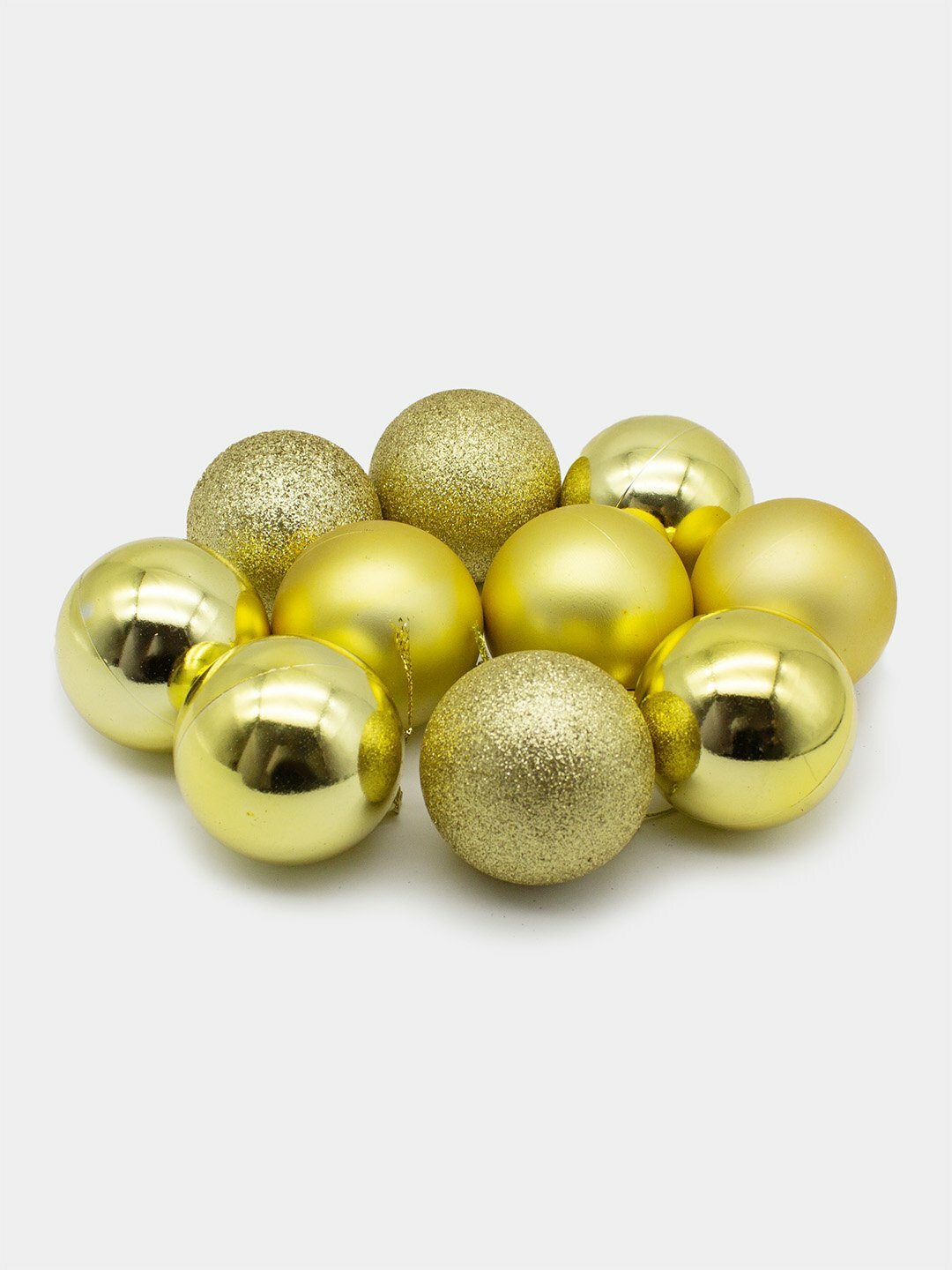 Набор новогодних шаров для ёлки, 20 штук, 3–6 см, золотистые украшения