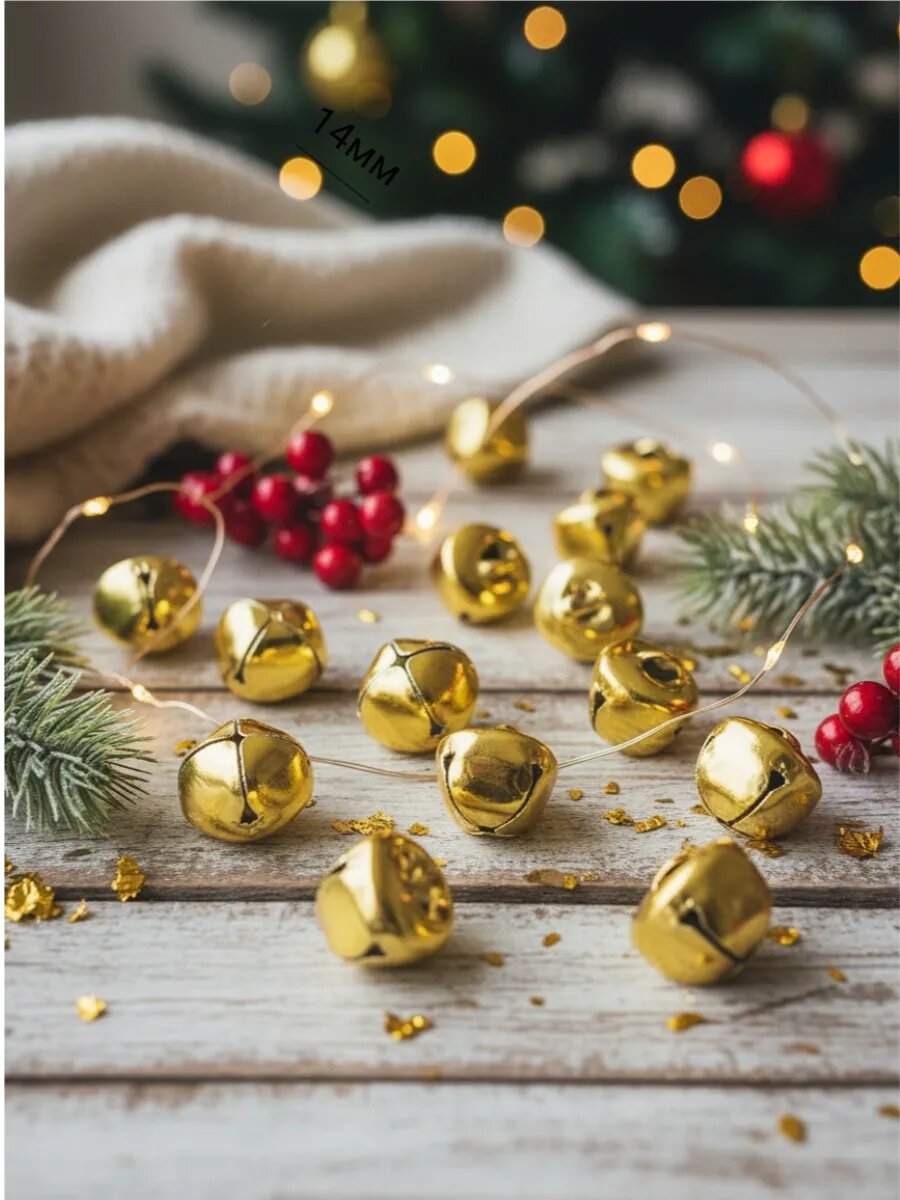 Бубенчики металлические, 14мм,10шт — фото 1