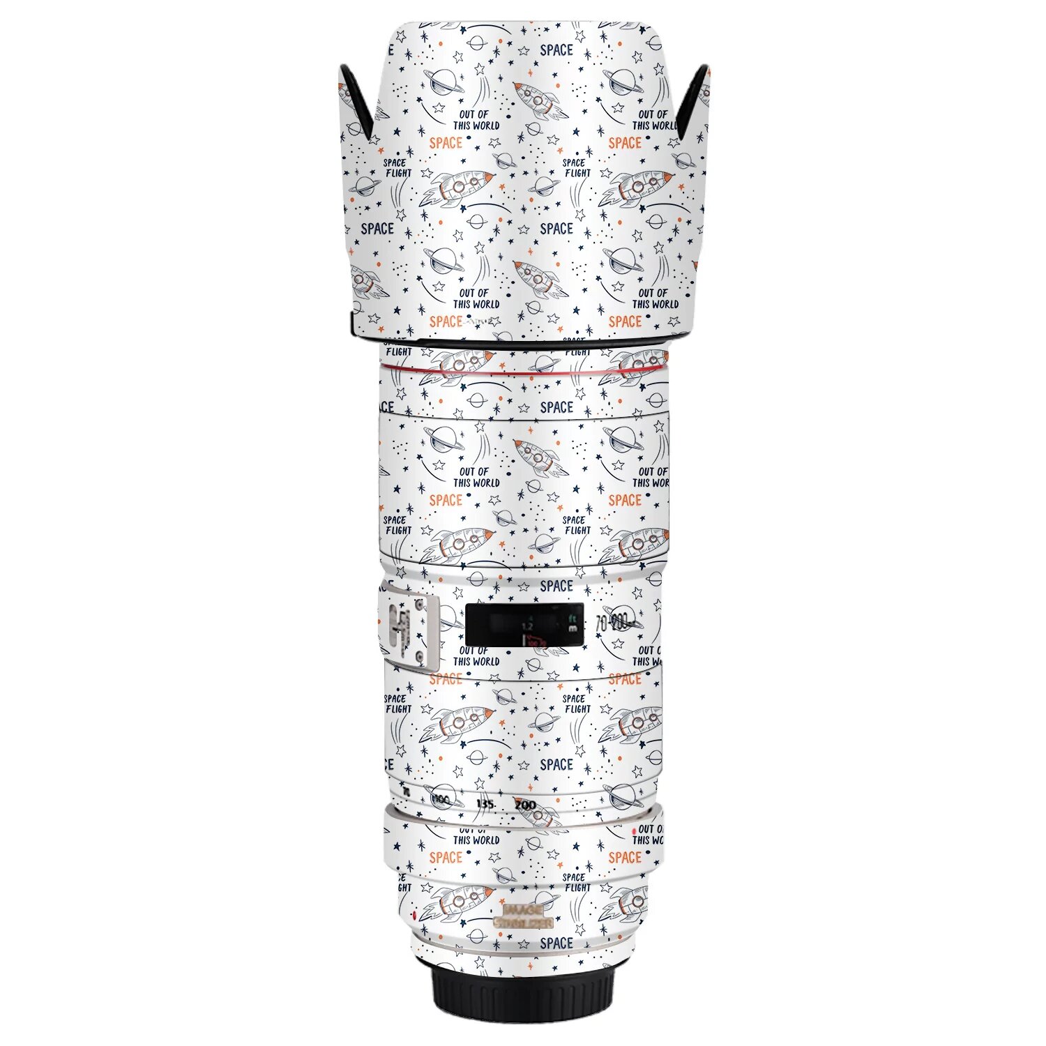 CenSen Полная защита для объектива Canon EF 70-200mm f/2.8 II - оранжевый ракетный узор, устойчивость к царапинам